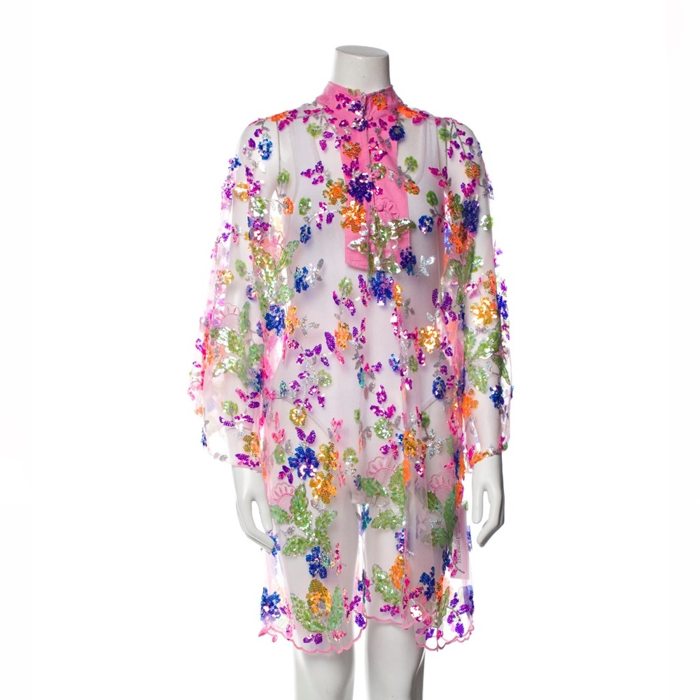 La Vie Style House Sequin Floral Caftan